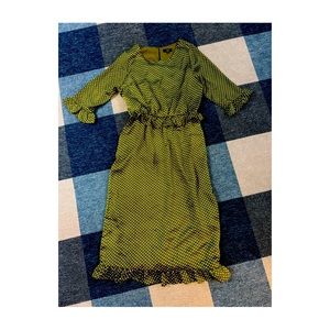Urban outfitter LUCCA green polka dot dress size XS